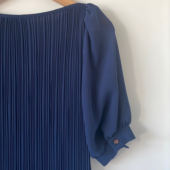 Vintage navy chiffon dress - Picture 6 of 7